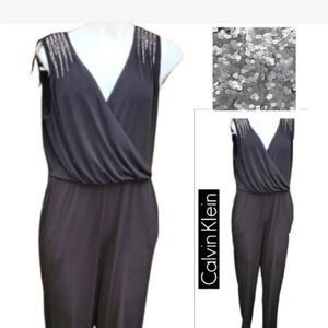 Calvin Klein‎ 80s Black sequin  jumpsuit 14
